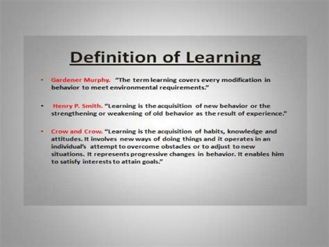 learnings definition.